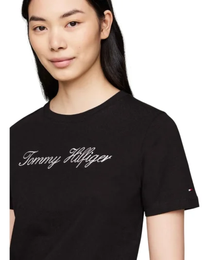 Camiseta Tommy Hilfiger Feminina Script Regular - Original